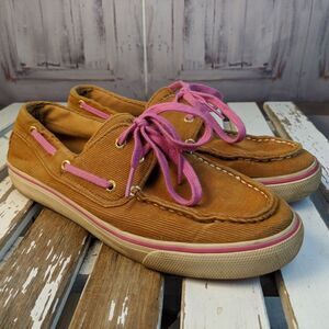 Sperry top-sider sider corduroy pink loafers boats